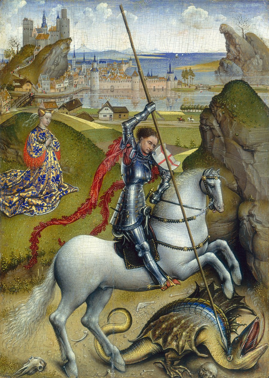 Sankt Georg og dragen, ca.14321435 af Rogier van der Weyden