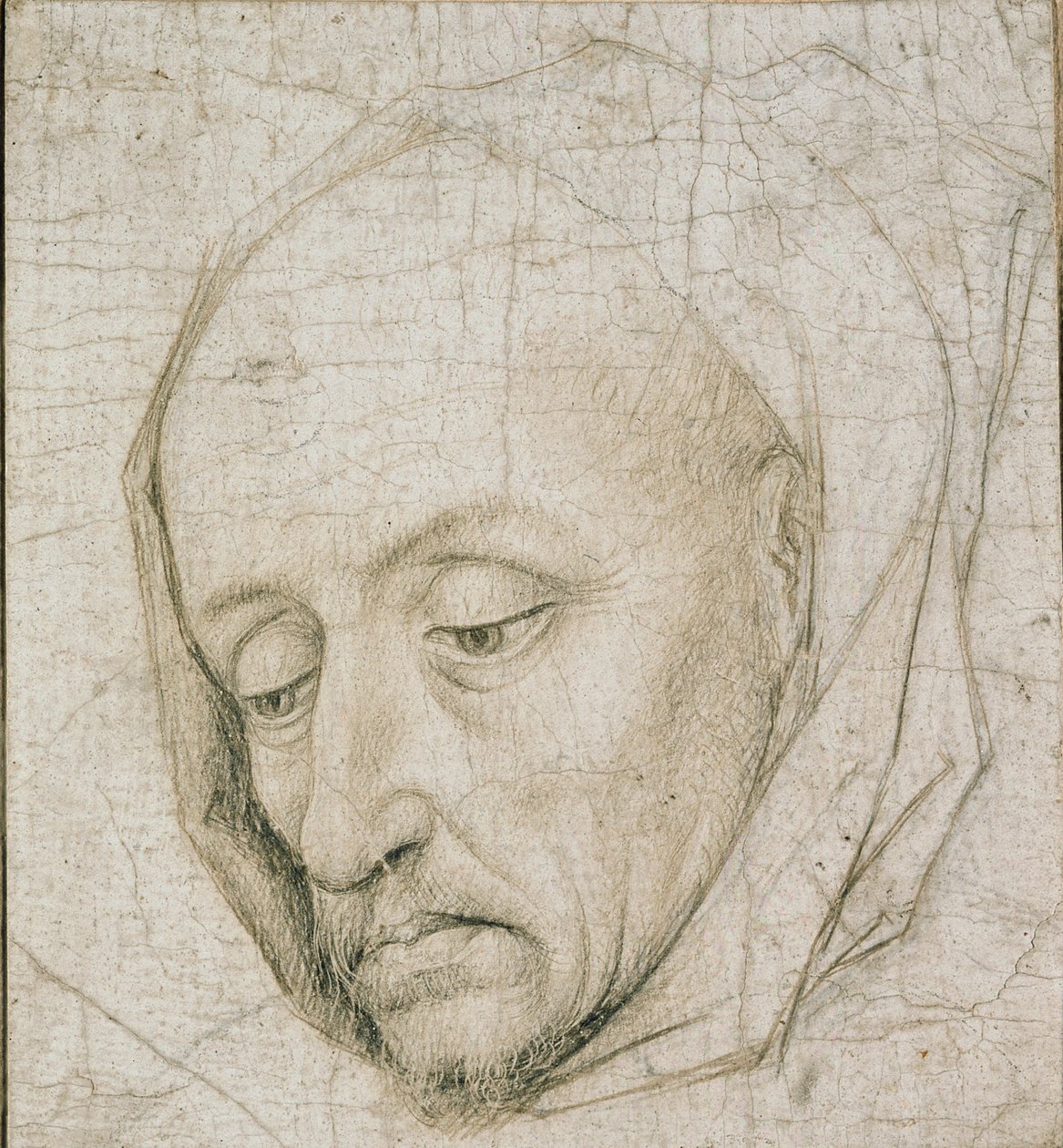 Studie af en gammel mands hoved, 1400-tallet af Rogier van der Weyden