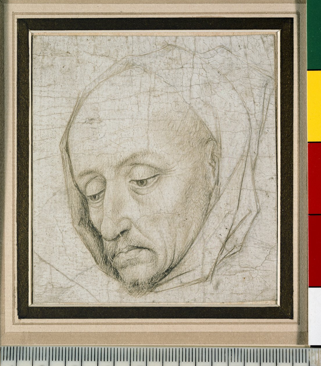 Studie af en gammel mands hoved, 1400-tallet (sølvspids på papir) af Rogier van der Weyden