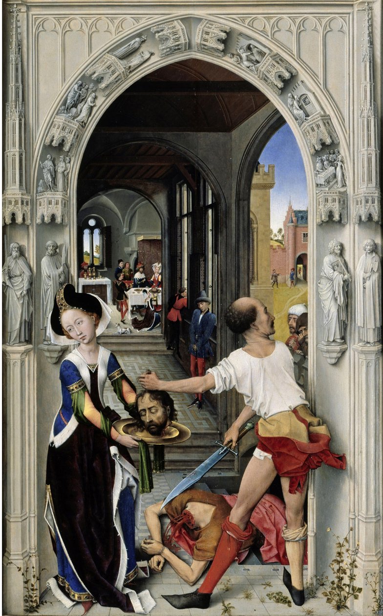 Halshugningen af Johannes Døberen Johannes-alteret, højre panel, ca 1455 af Rogier van der Weyden