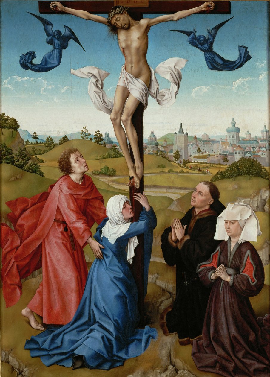 Korsfæstelsen Korsfæstelsestriptykonen, ca. 1440 af Rogier van der Weyden