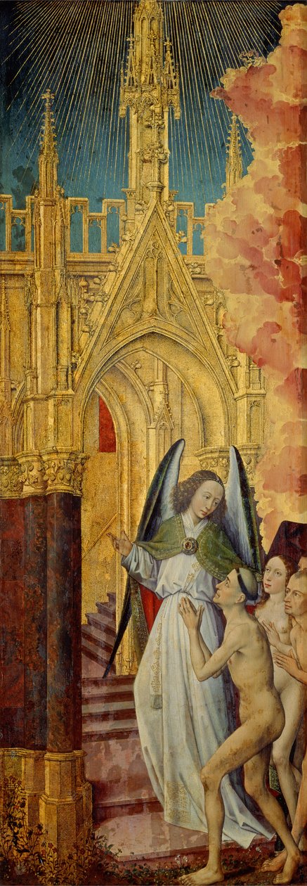 The Good being led to Heaven, detalje fra The Last Judgement, ca. 1451 (se 20546-50 og 21041) af Rogier van der Weyden