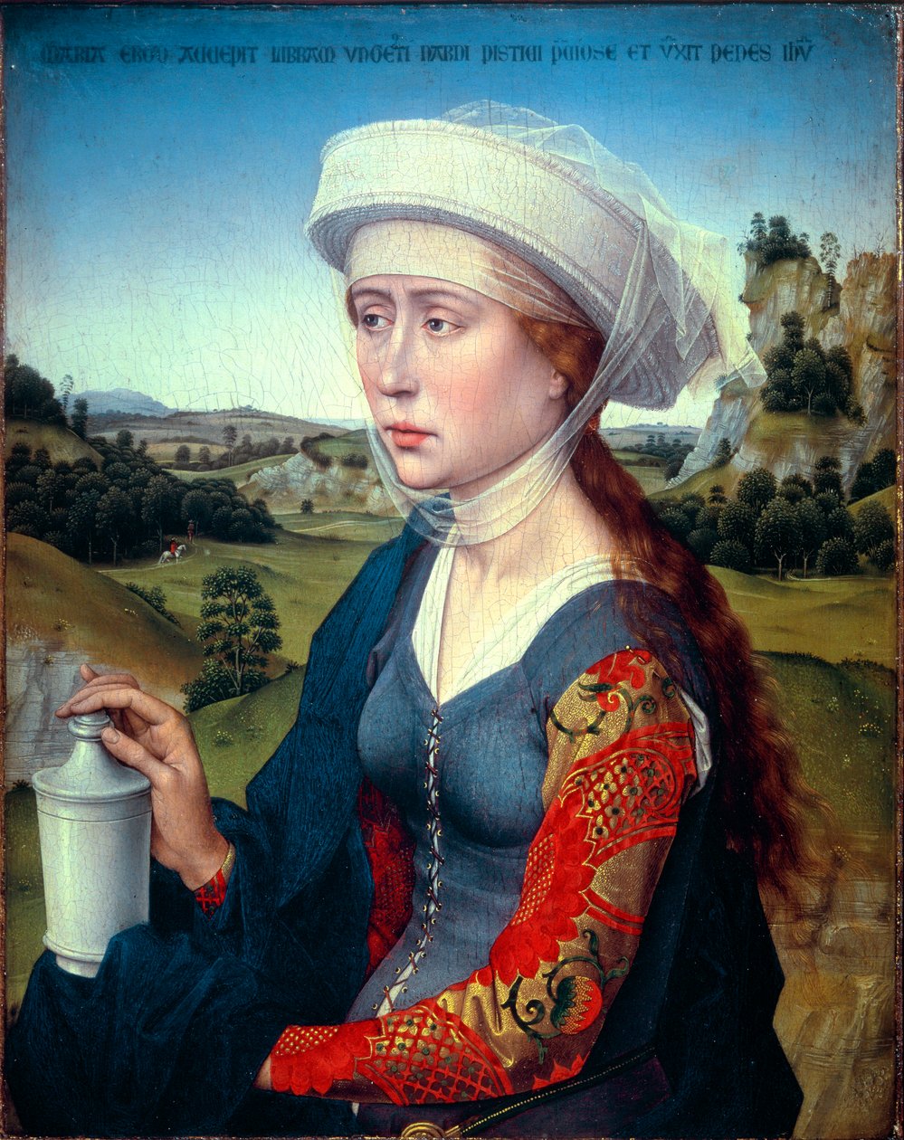Triptykon fra Braque-familien: Repræsentation af Saint Mary Magdalene (højre panel af triptykonen Braque), ca. 1450 (olie på træ) af Rogier van der Weyden