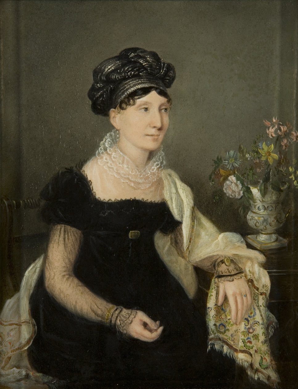 Madame Catalani, ca. 1821 (olie på mølleplade) af Rolinda Sharples
