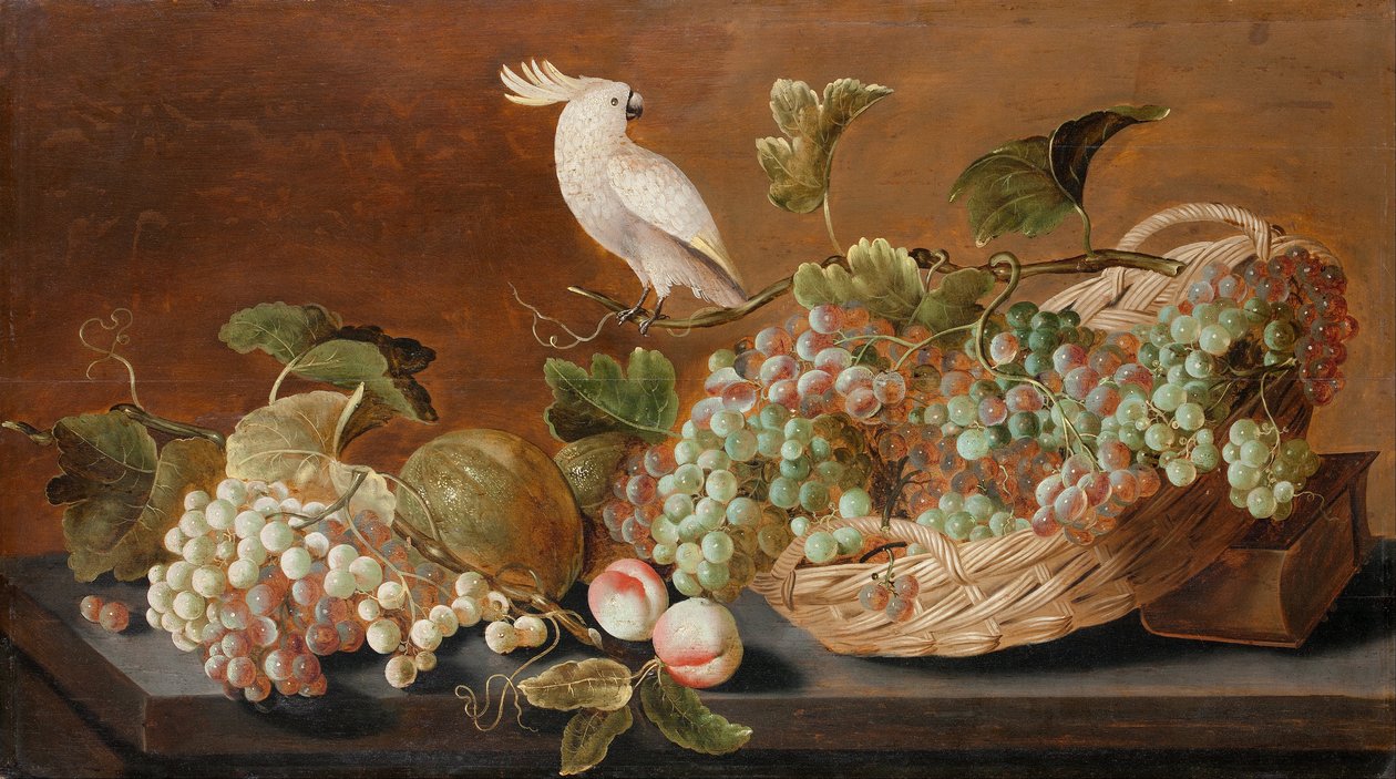 Stilleben med papegøje, ca. 1640 af Roloef Koets