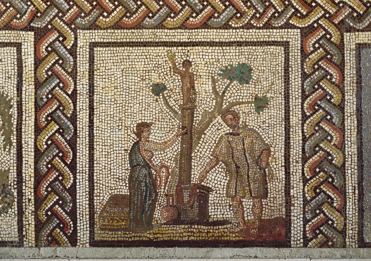 Et offer til Ceres, fra Saint-Romain-en-Gal (mosaik) af Roman