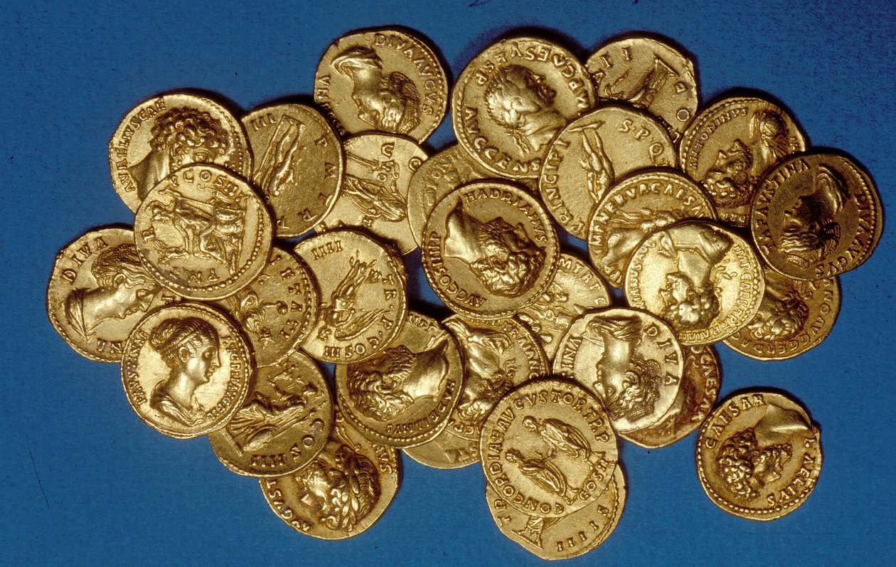 En skat af mønter (guld) af Roman