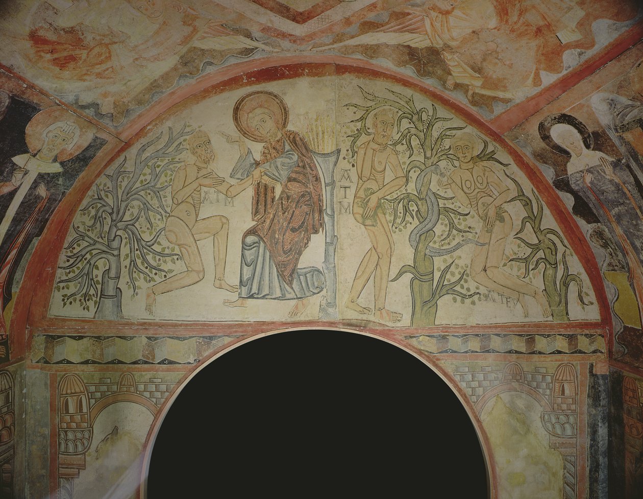 Adam og Eva, fra et rekonstrueret romersk kapel af Roman
