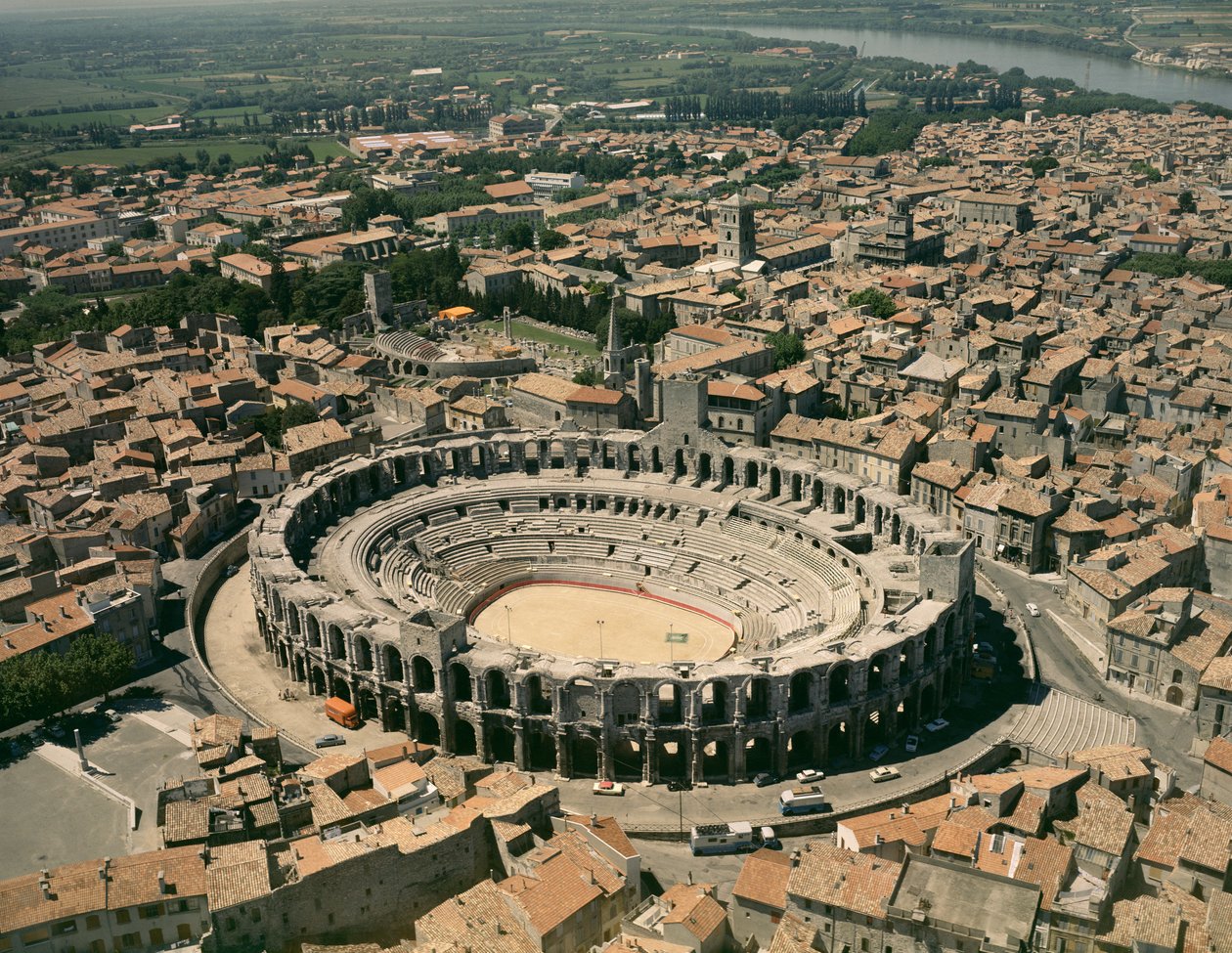 Luftfoto af amfiteatret af Roman