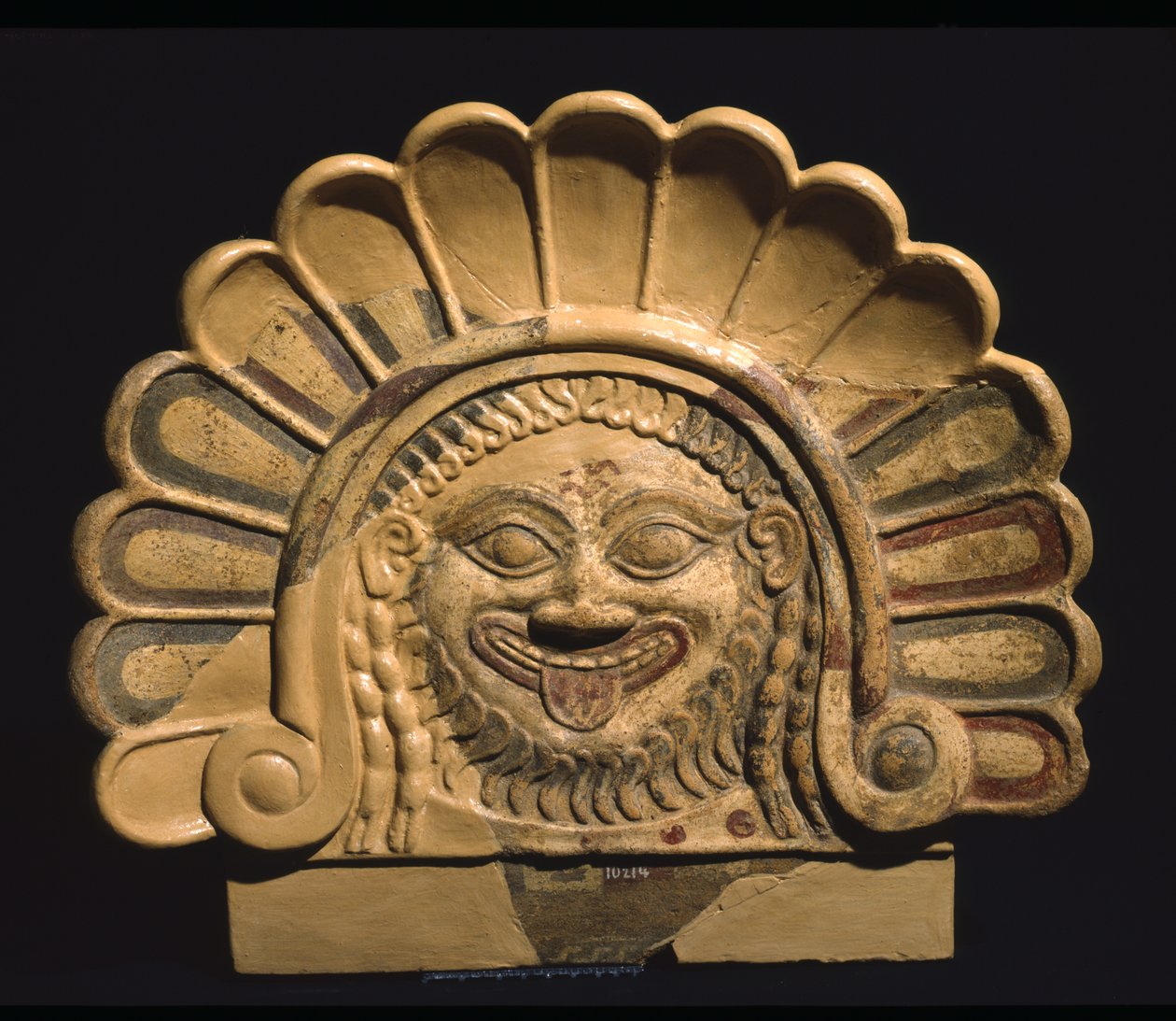 Antefix fra Temple of Mater Matuta i Satricum, Latium, Italien (terracotta) af Roman