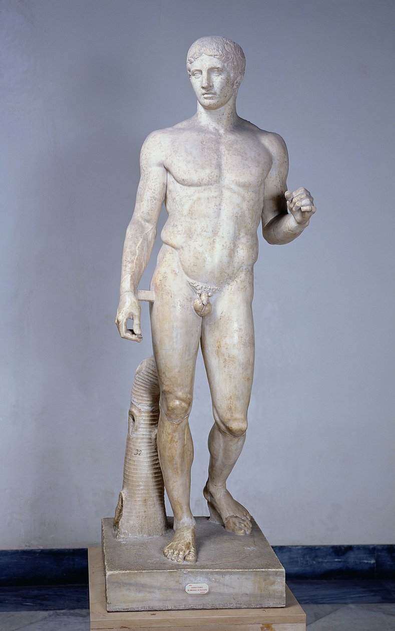 Atlet, romersk kopi efter en original af Polykleitos (fl.c.450-c.415 f.Kr.) i Pompeji (marmor) (for detaljer se 119500) af Roman