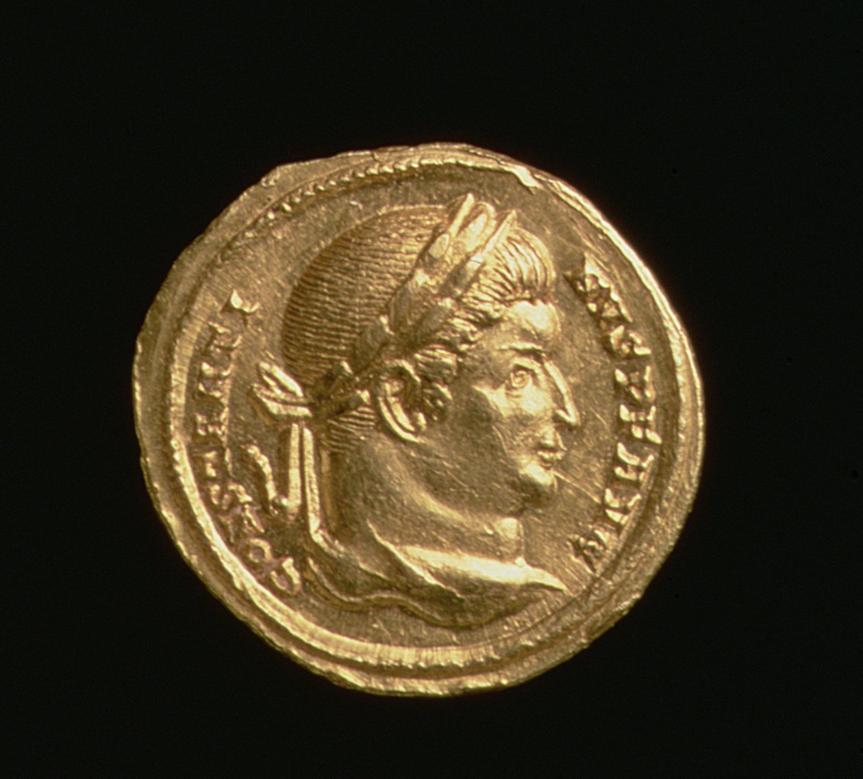 Aureus af Konstantin den Store (306-37 e.Kr.) Kejser af Rom, Trier mønt, 306-37 e.Kr. (forside) (guld) af Roman