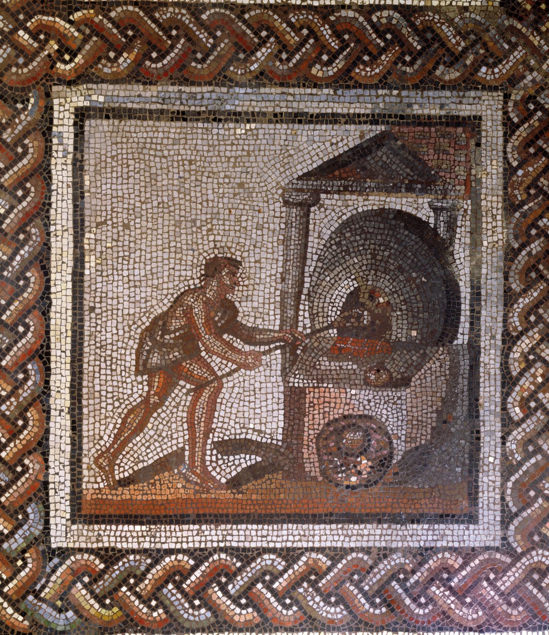 Bager og brødovn, oprindeligt fra Saint-Romain-en-Gal, Rhone-Alpes, Frankrig, 3. århundrede e.Kr. (mosaik) af Roman