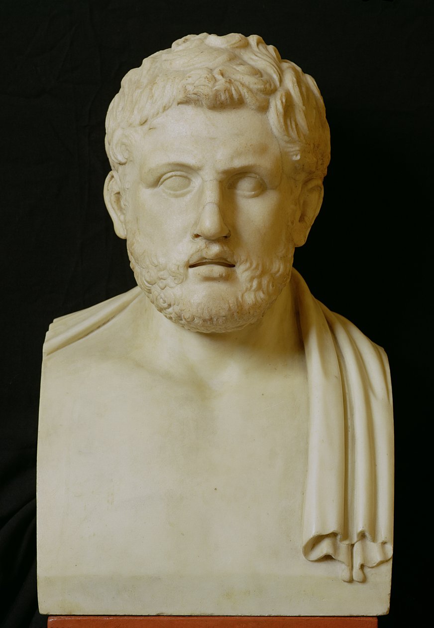 Buste af Alcibiades (ca. 450-404 f.Kr.) (marmor) af Roman