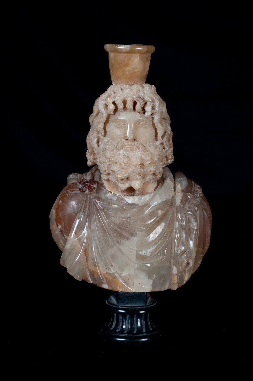 Buste af Jupiter Serapis (alabaster) af Roman