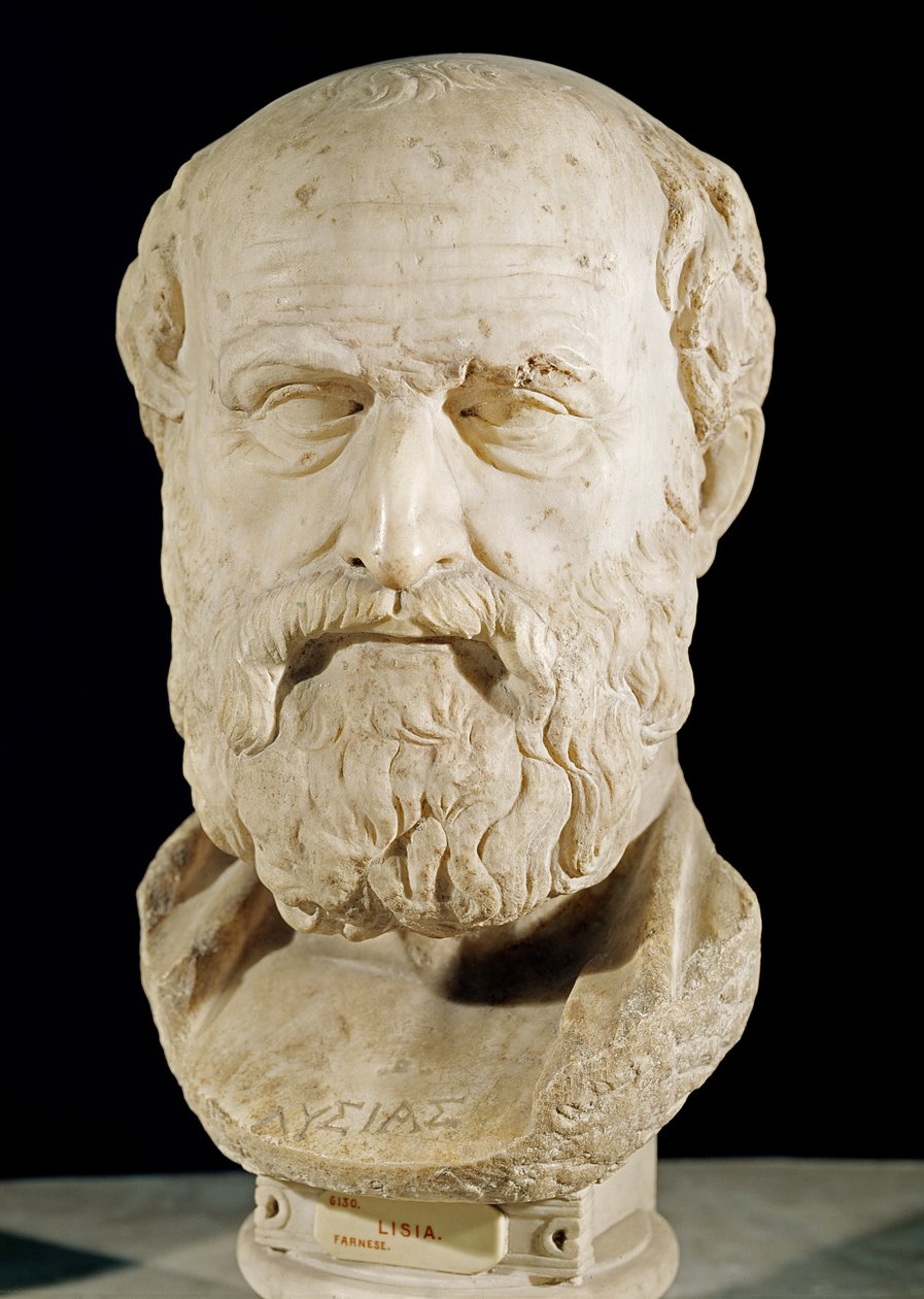 Buste af Lysias (ca.458-c.380 f.Kr.) (marmor) af Roman
