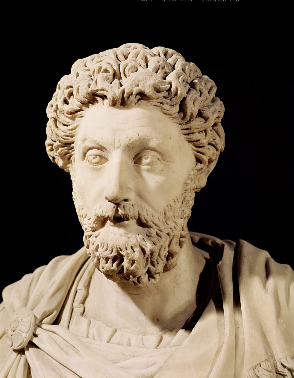 Buste af Marcus Aurelius (121-80 e.Kr.) (marmor) af Roman