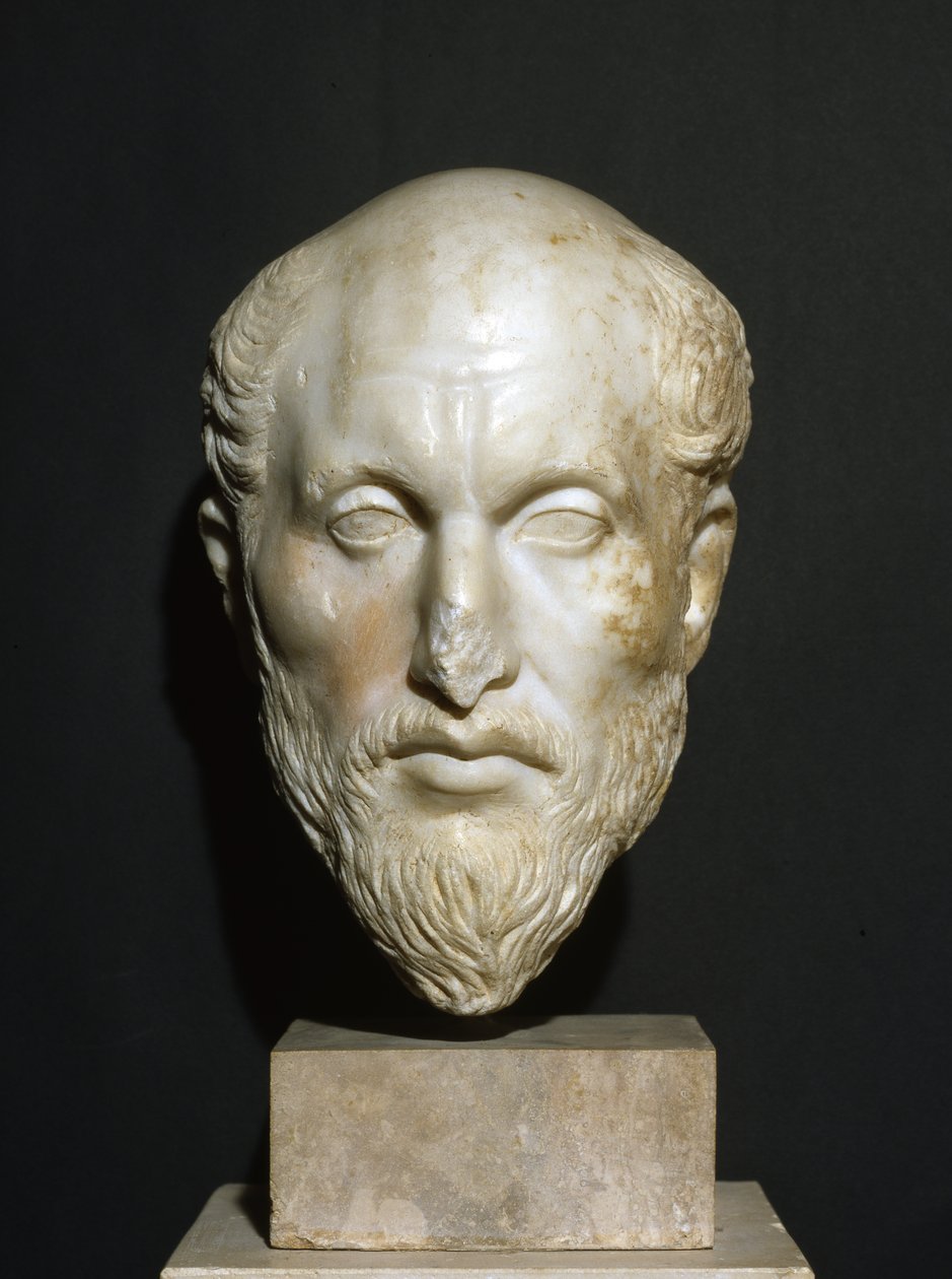Buste af Plotinus, ca. 350-70 (marmor) af Roman