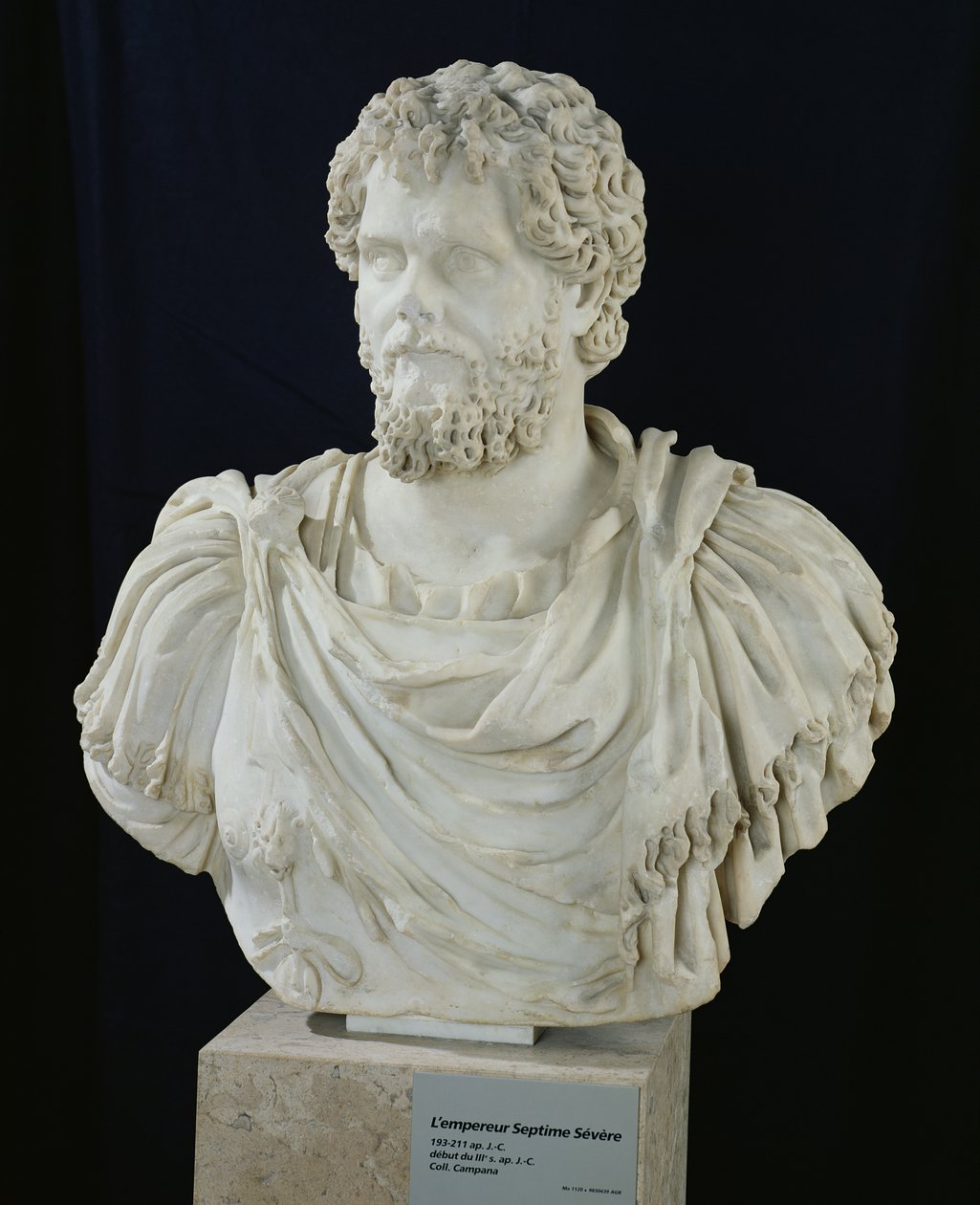 Buste af Septimius Severus (145-211) (marmor) af Roman