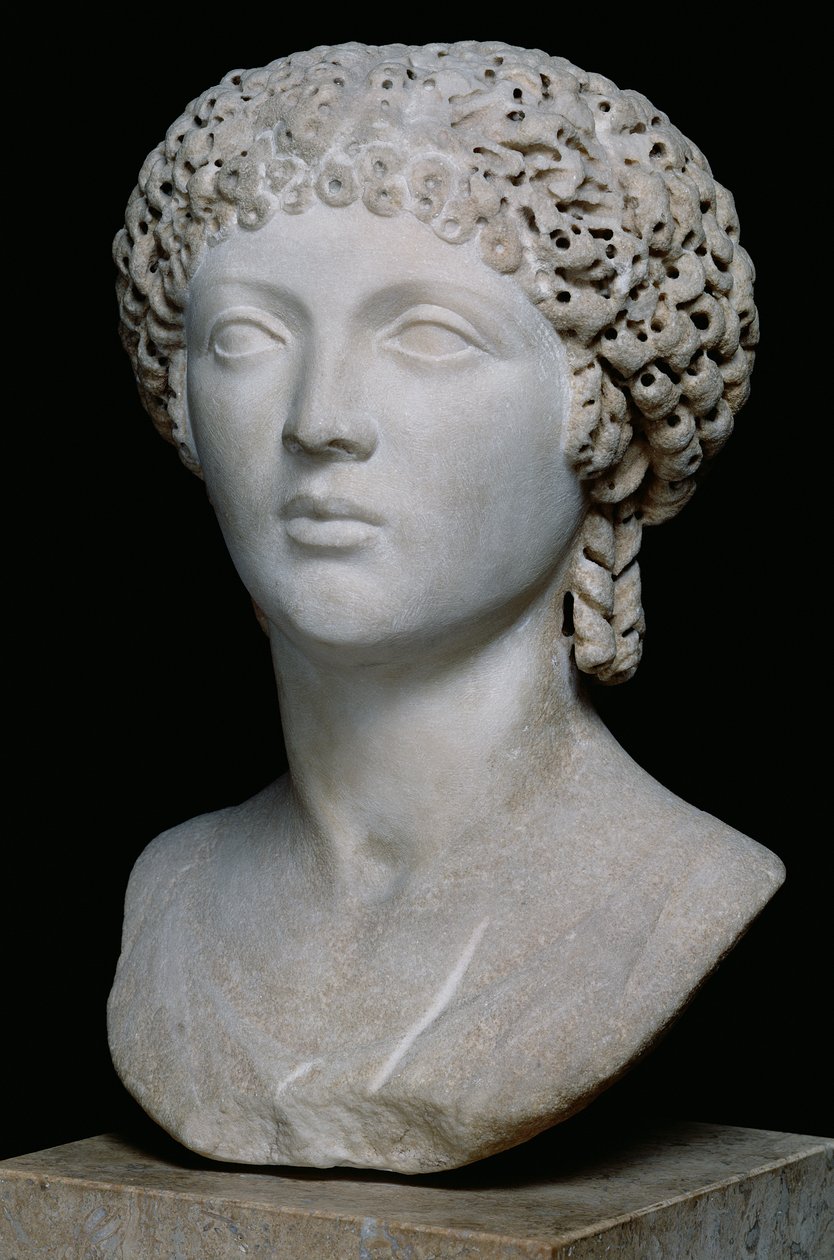Buste af en romersk kvinde, muligvis Poppaea Augusta, AD 55-60 (marmor) af Roman