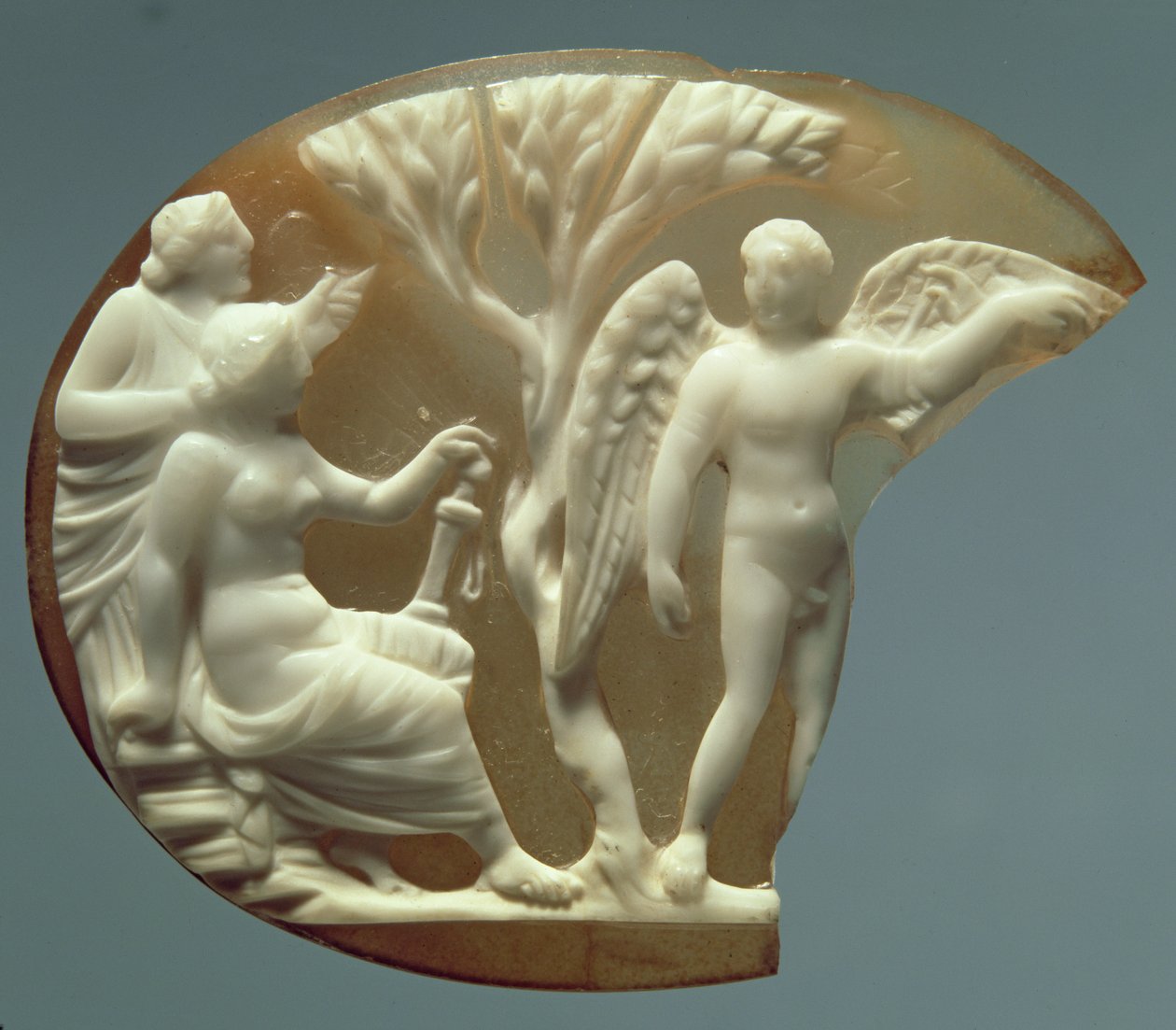 Cameo forestillende Ikaros og Daedalus, 27 f.Kr.-14 e.Kr. (sardonyx) af Roman