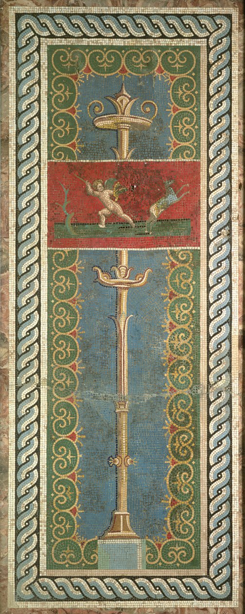 Kandelaber med ornamental motiv (mosaik) af Roman