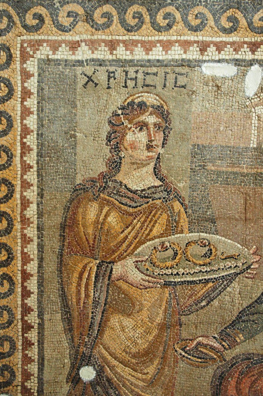 Detalje af mosaikken af Chresis, fra Daphne mosaik af Roman