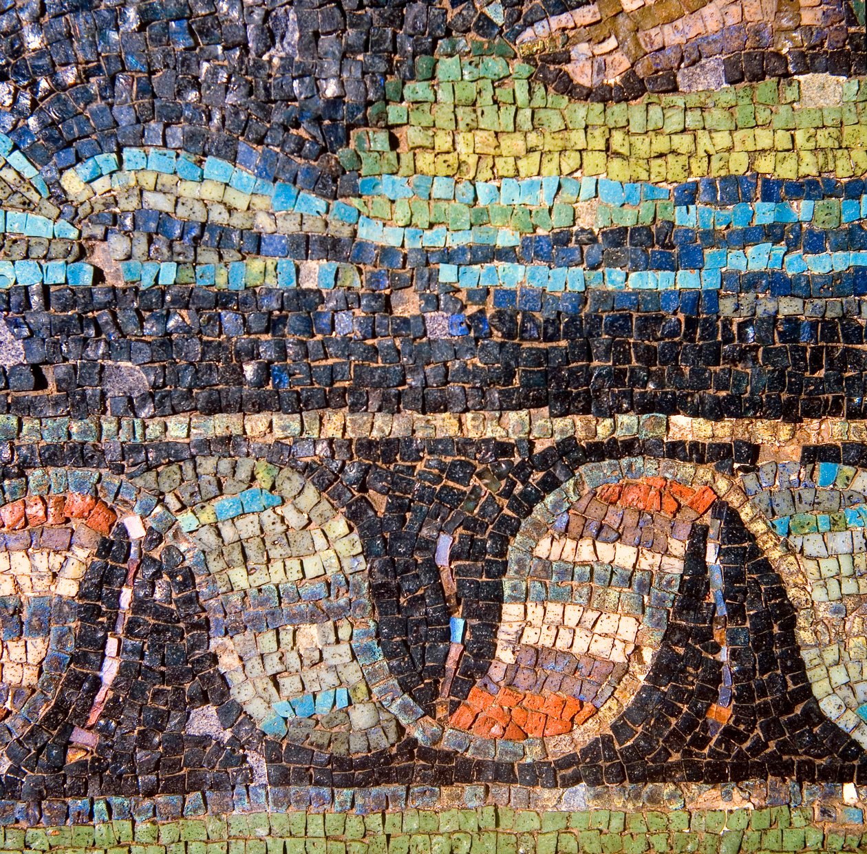 Detalje af vægmosaikmosaikken af Roman