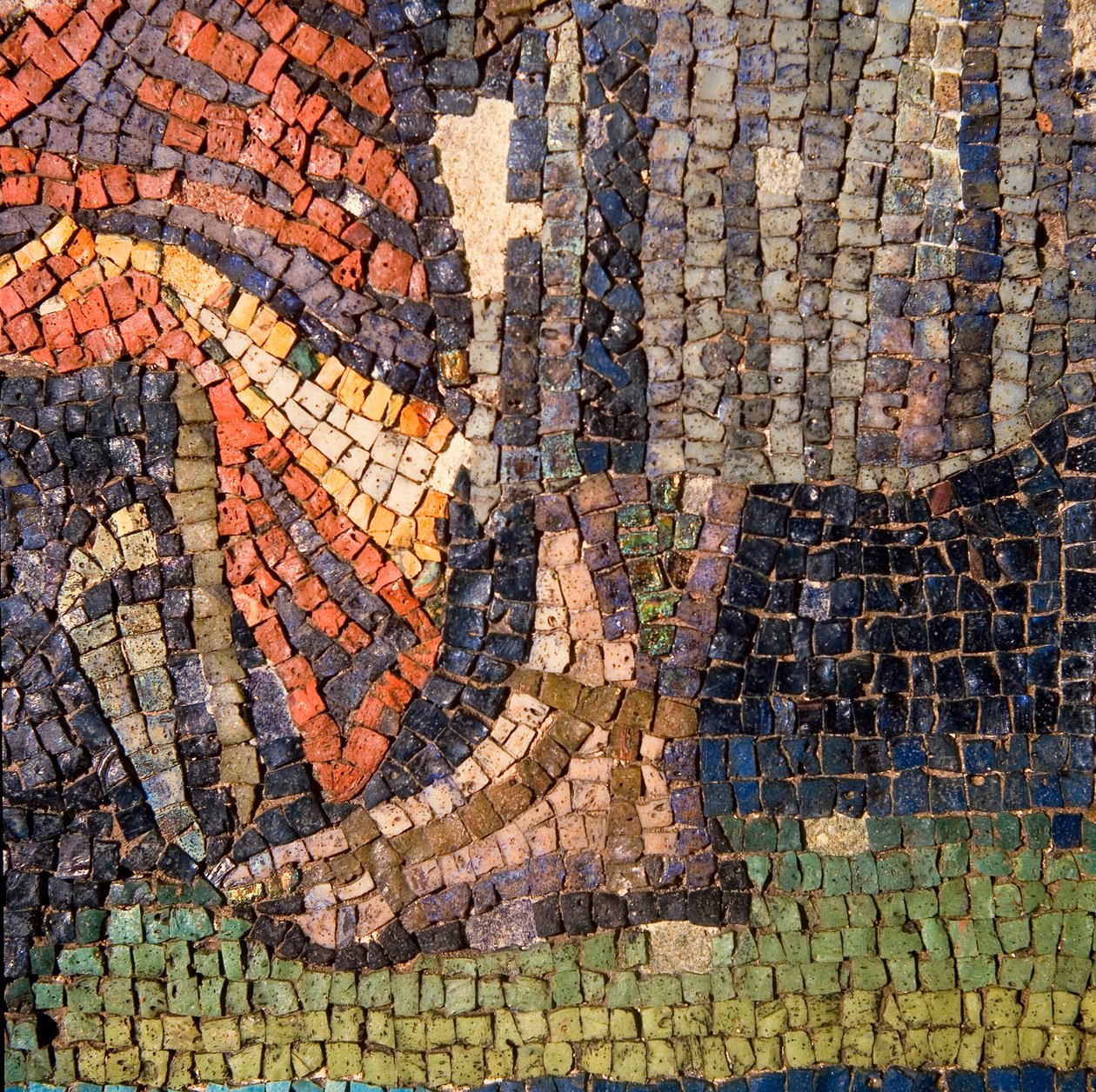 Detalje af vægmosaikmosaikken af Roman