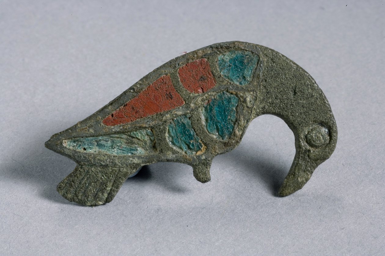Ørnefibula, romansk-britisk, 2.-3. århundrede e.Kr. (bronze med emaljeindlæg) af Roman