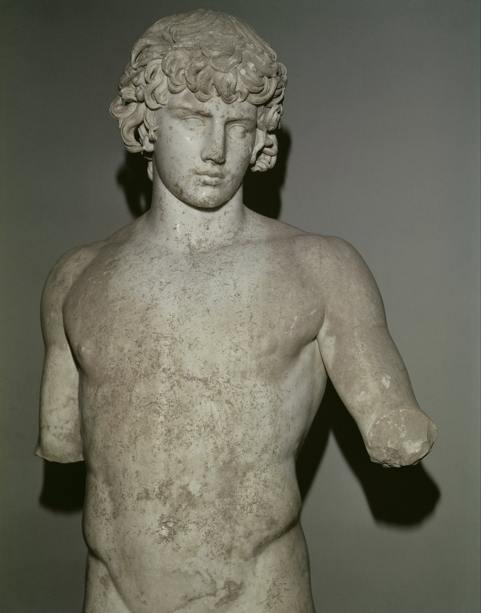 Figur af Antinoos, efter 130 e.Kr. (marmor) (detalje) (se også 65413) af Roman