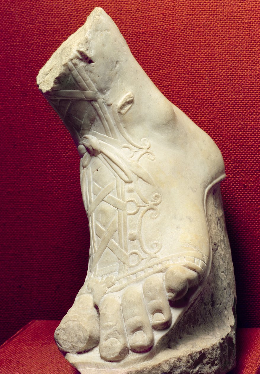 Fod fra en statue (marmor) af Roman