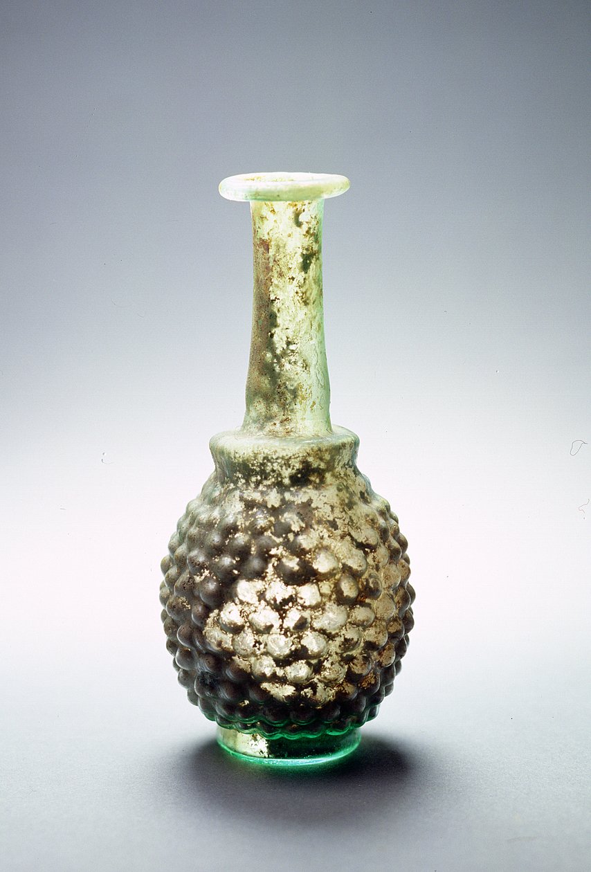 Glasdruekolbe, romersk, sandsynligvis fremstillet i Syrien eller Palæstina, 3. århundrede e.Kr. (glas) af Roman