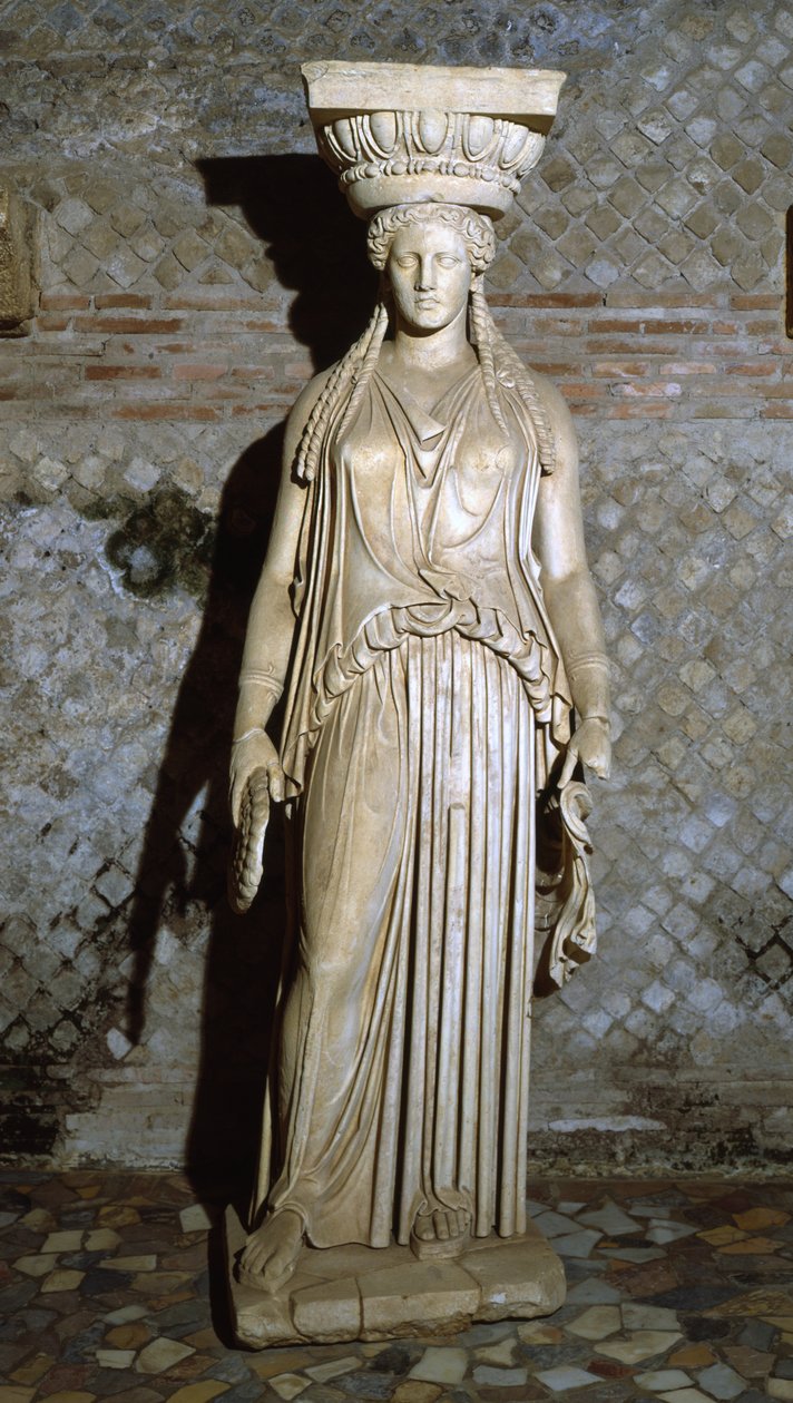 Kore, kopi af en karyatide fra Erechtheion i Athen (marmor) af Roman