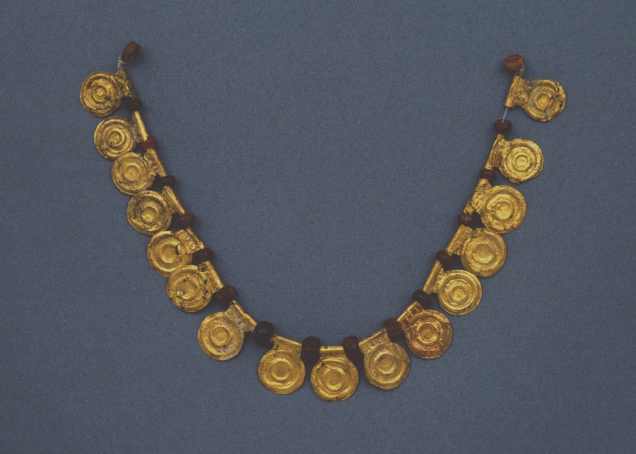 Halskæde, fra Castellani-samlingen i Palestrina (guld og rav) af Roman