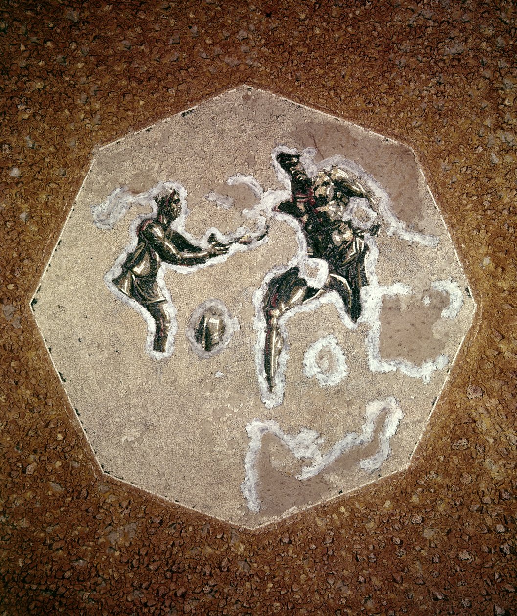 Ottekantet gulvmosaik (mosaik) af Roman