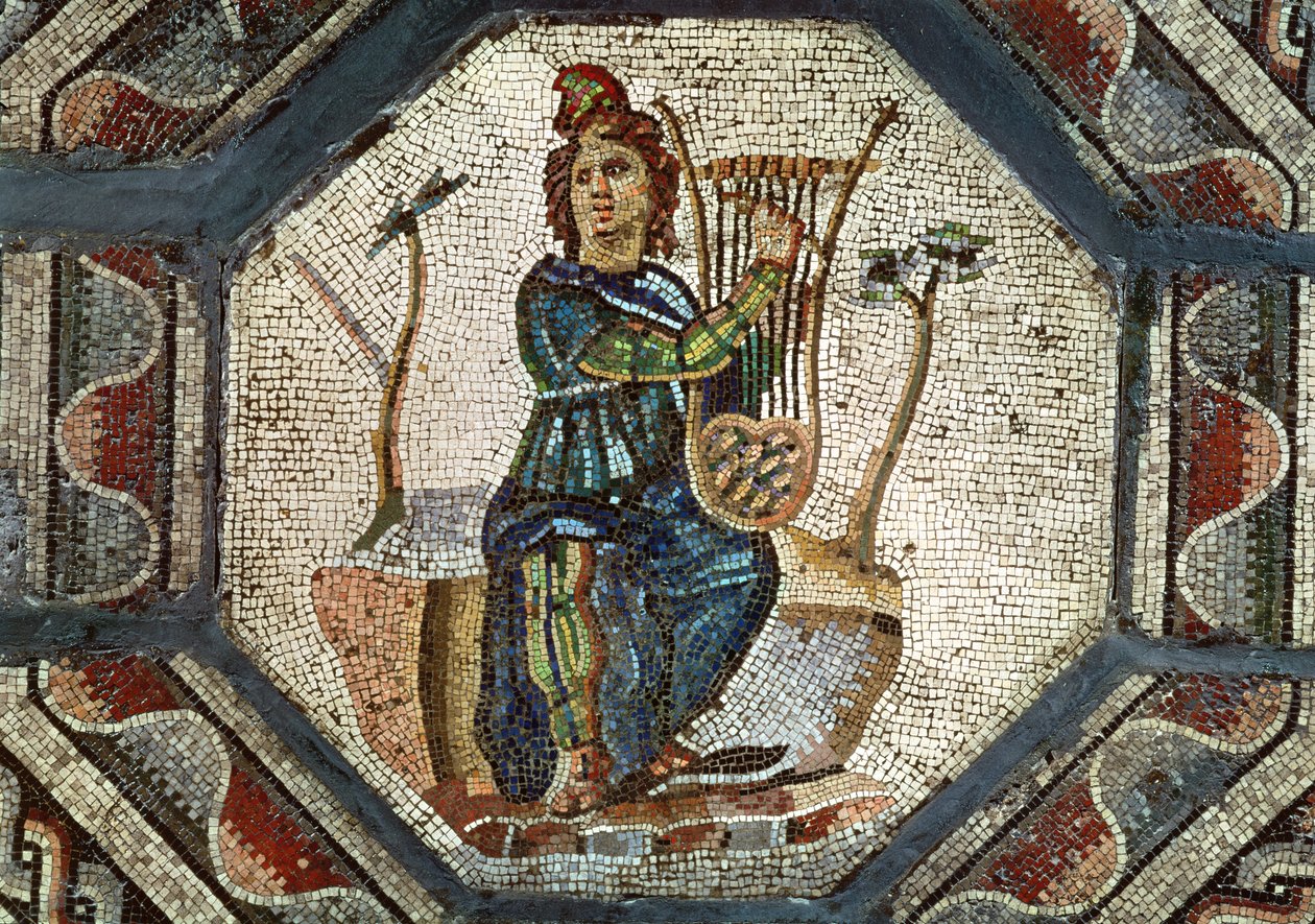 Orpheus Charming the Animals (mosaik) af Roman