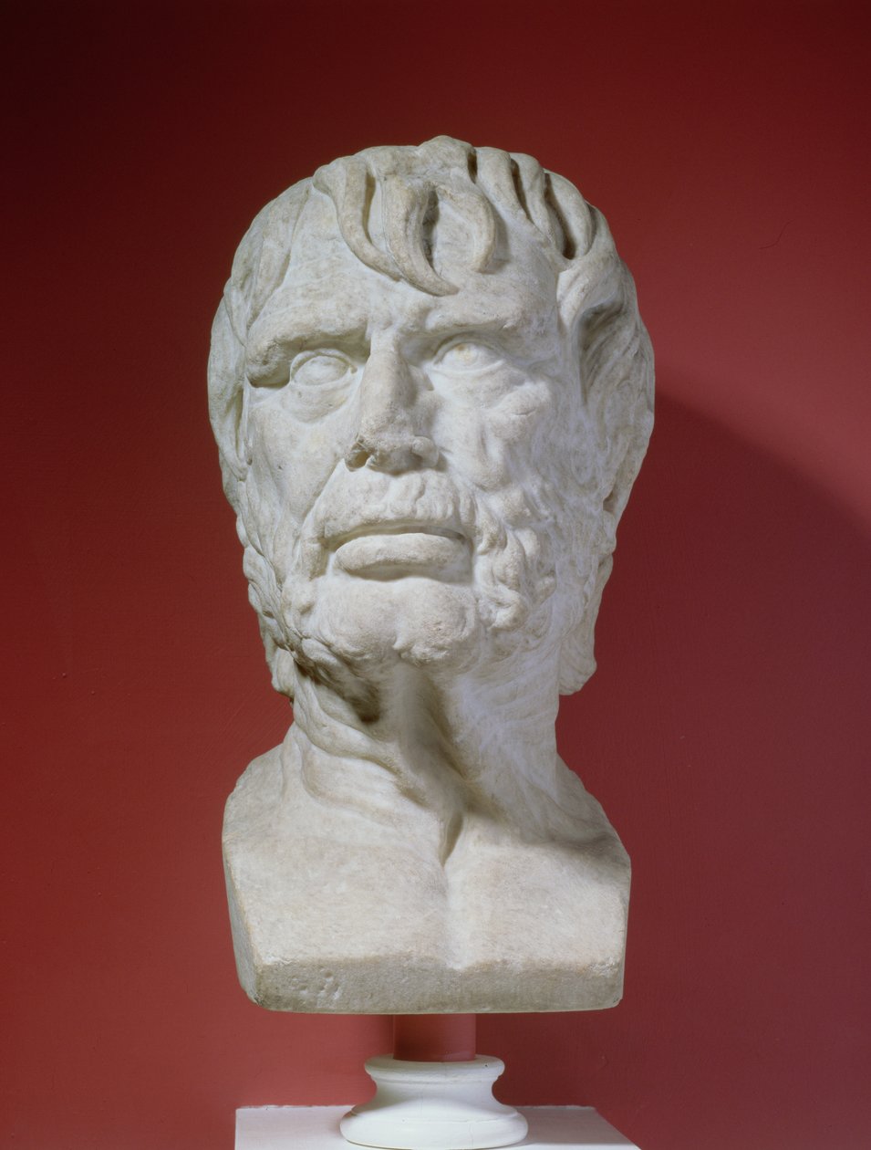 Portrætbuste af Lucius Annaeus Seneca, ca. 4 f.Kr.-c. 65 e.Kr. (marmor) af Roman