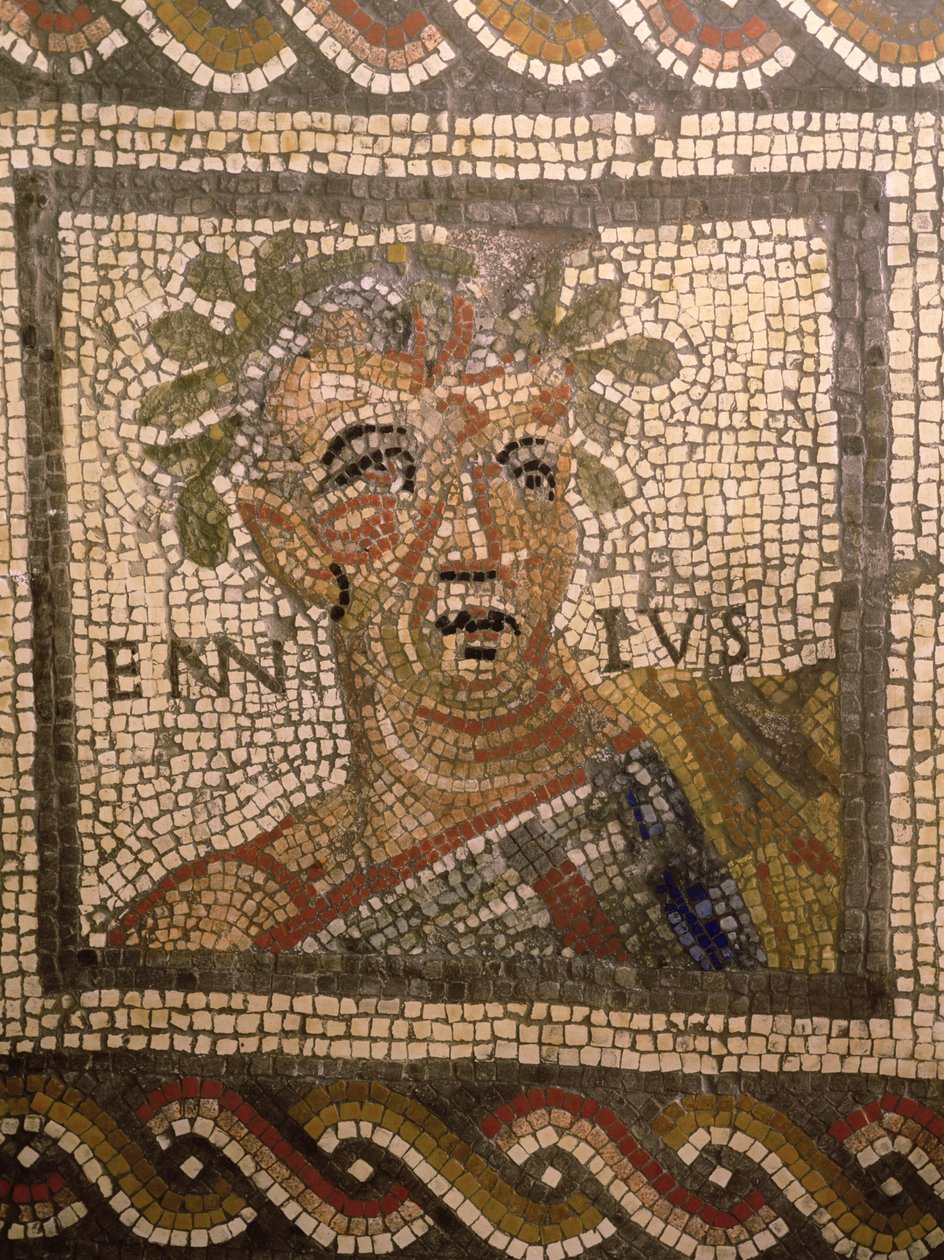 Portræt af Quintus Ennius (239-169 f.Kr.) (mosaik) af Roman
