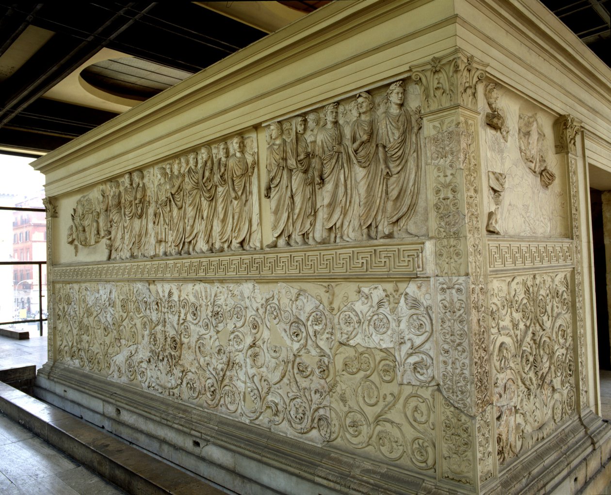 Procession, nordvæggen af Ara Pacis (marmor) af Roman
