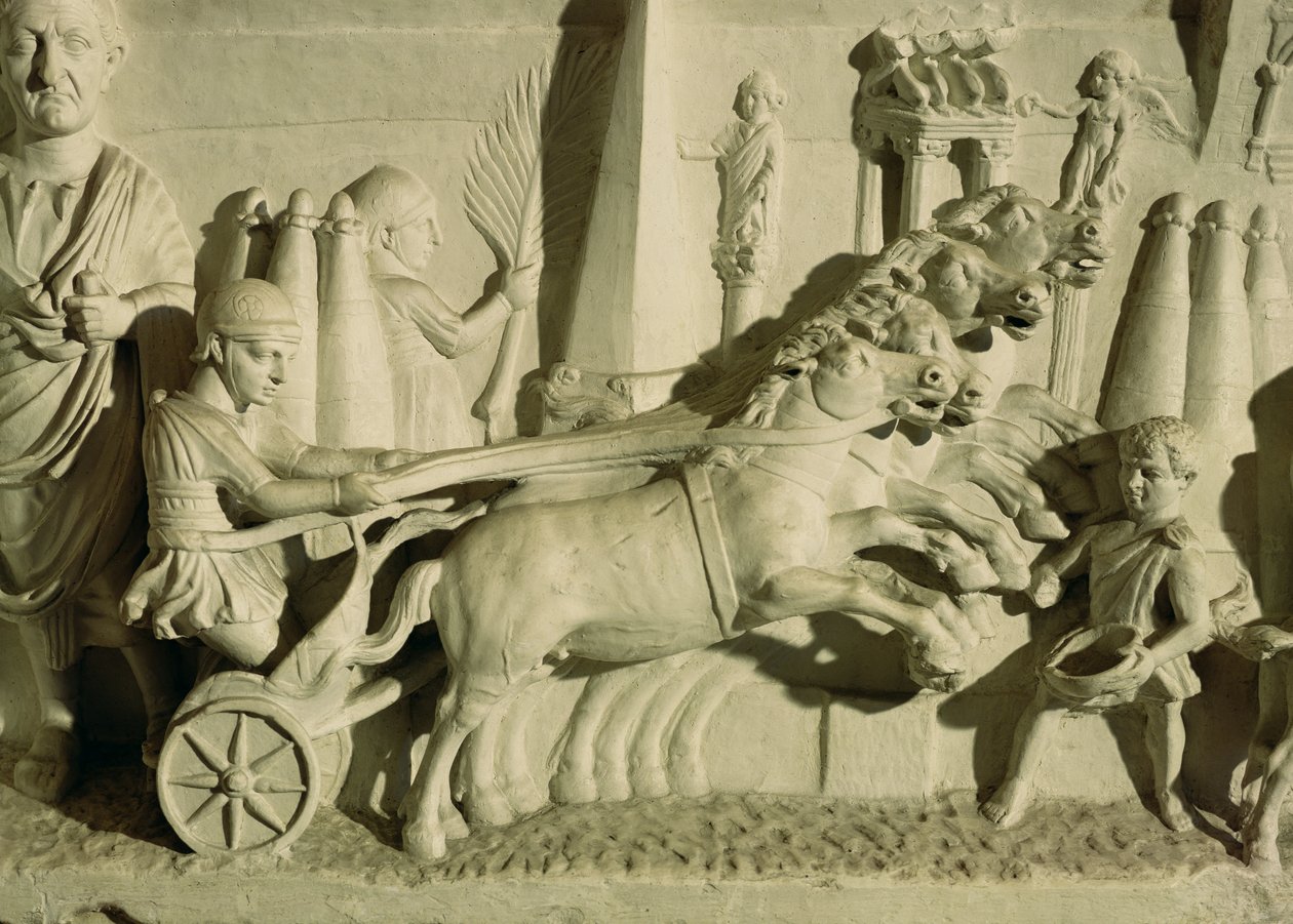 Relief, der forestiller et vognløb af Roman