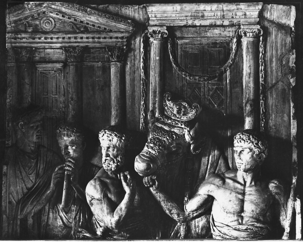 Relief, der viser forberedelser til et offer (se også 159253) af Roman