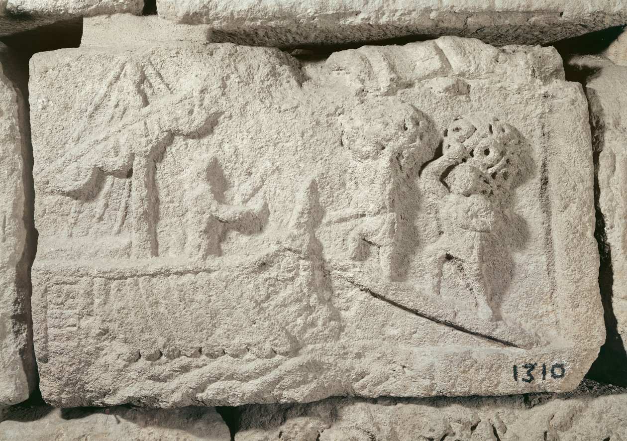 Relief, der forestiller lastning af et handelsskib, fra en grav af Roman