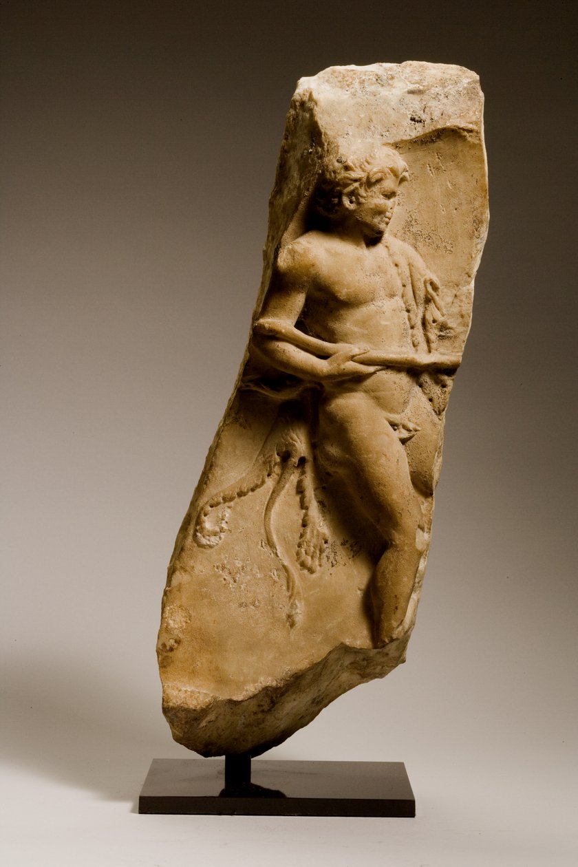 Relief af en Bacchant (marmor) af Roman