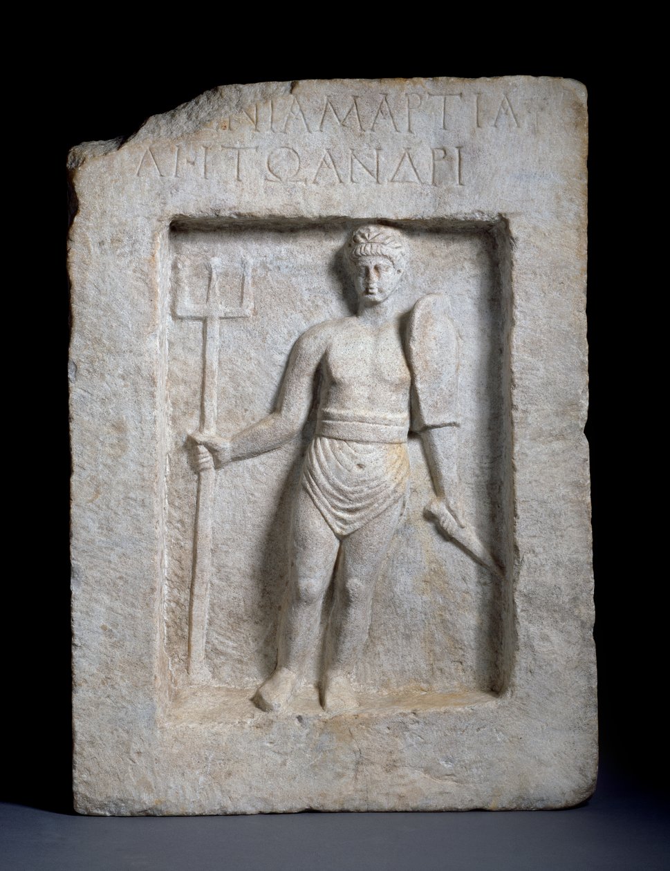 Relief af en gladiator fra Smyrna (marmor) af Roman