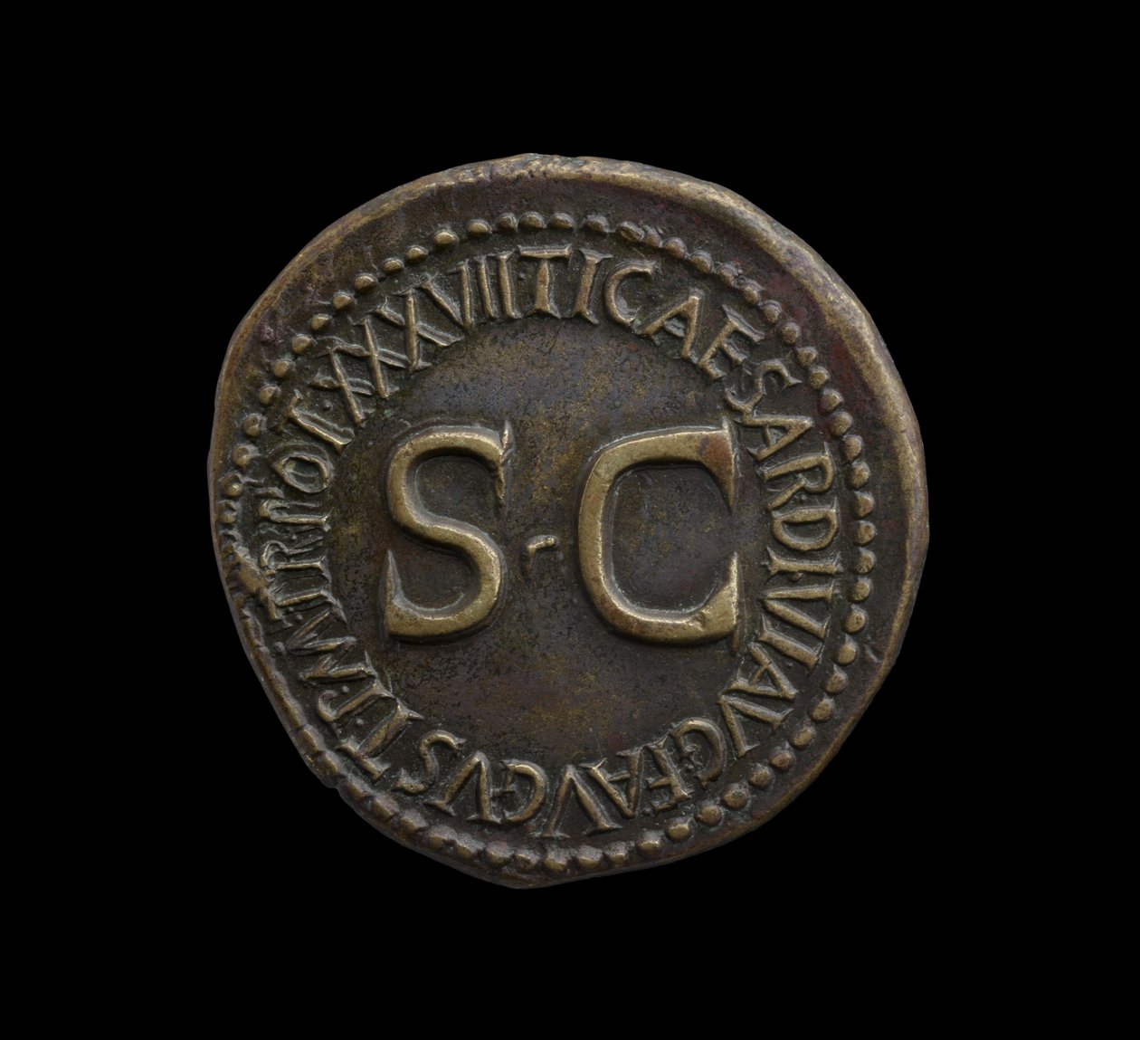 Romersk kejsermønt fra Rom, 35-36 e.Kr. (orichalcum messing) af Roman