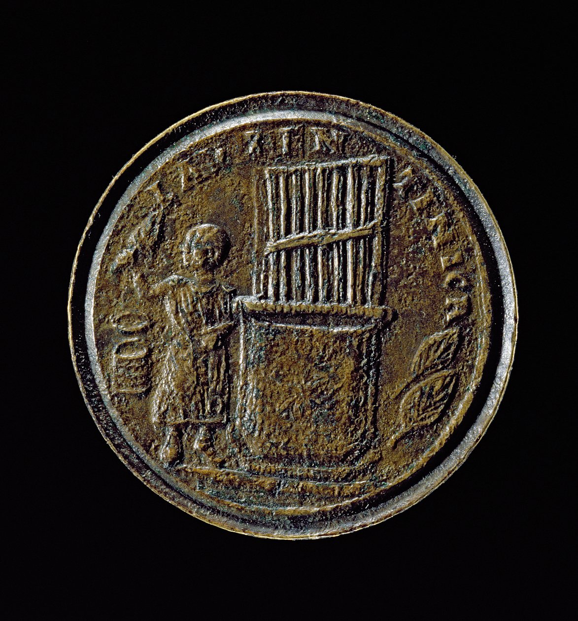 Romersk mønt forestillende et orgel (bronze) af Roman