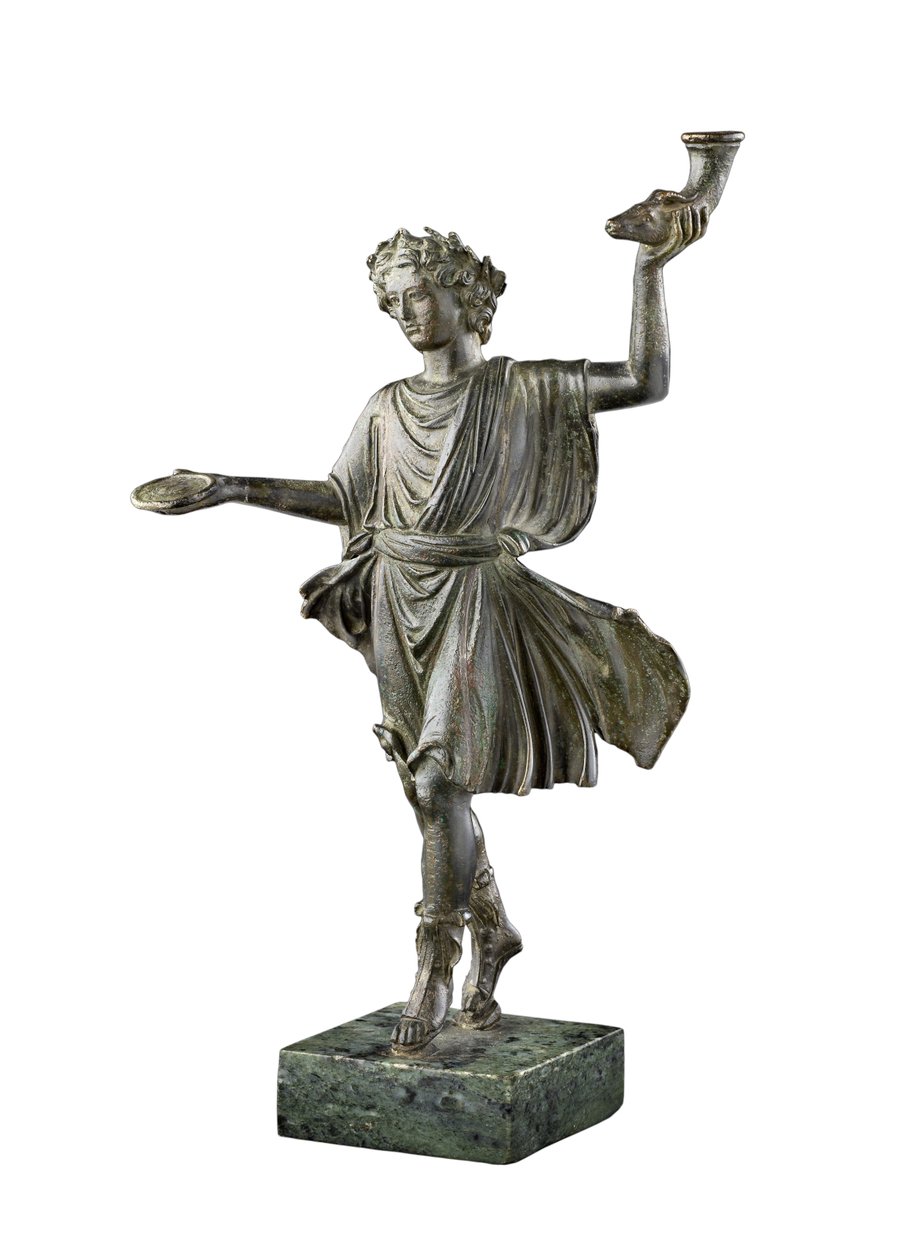 Statuette af Lar, hjemmets og familiens guddom, 1. århundrede (bronze) af Roman