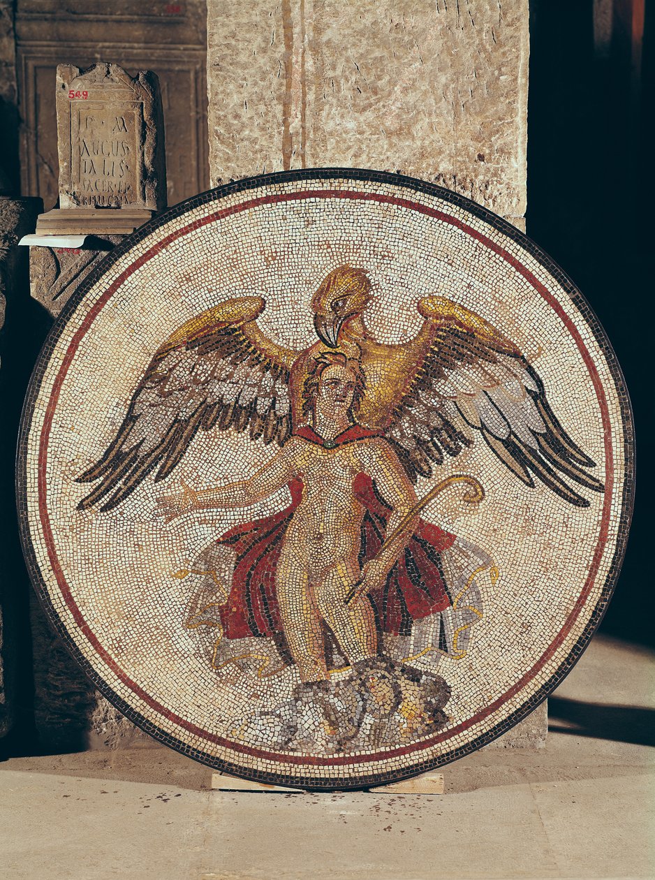 Bortførelsen af Ganymedes, 2.-3. århundrede (mosaik) af Roman