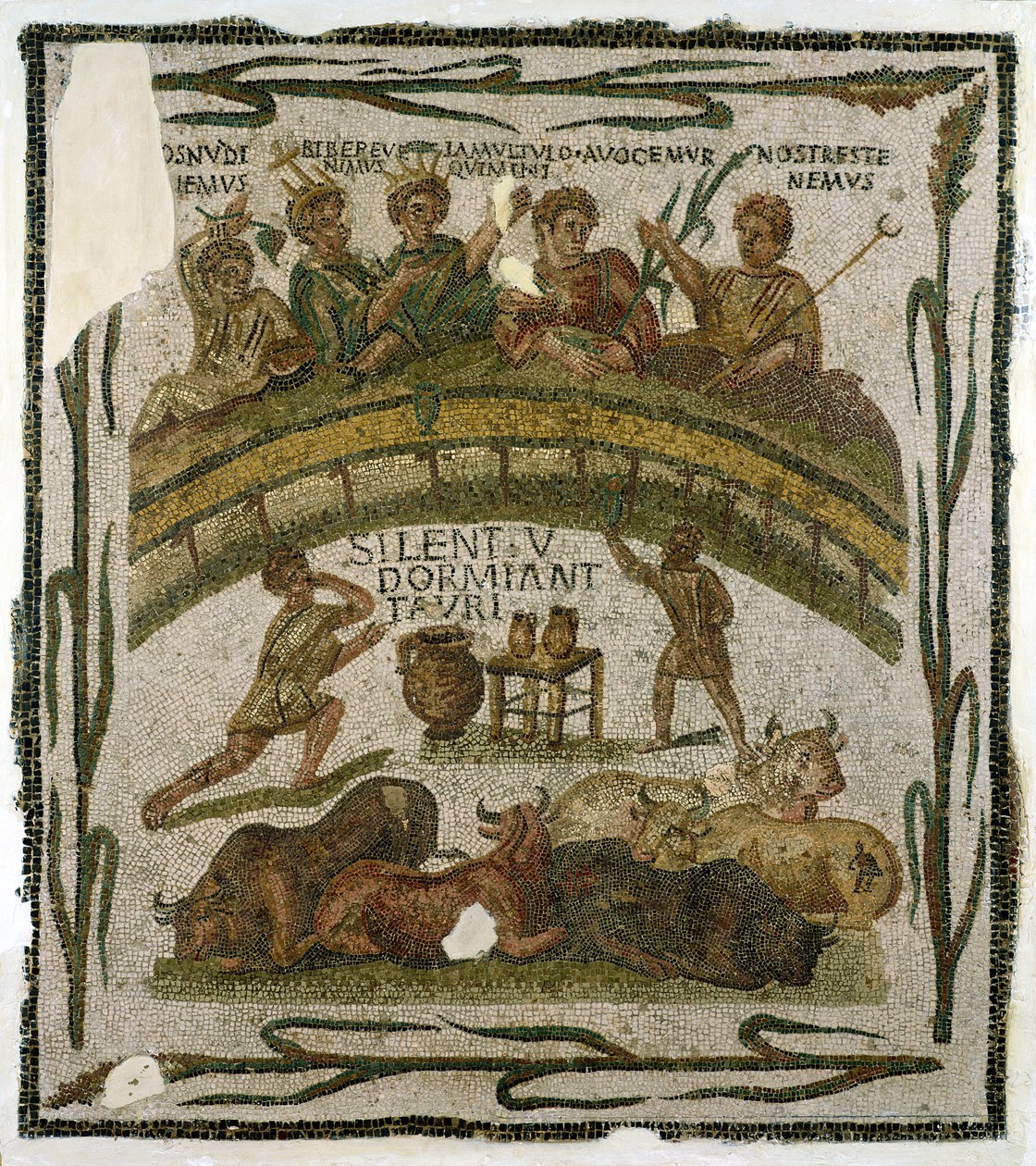 Kostumebanketten, fra El-Jem (det antikke Thysdrus) ca.200-220 (mosaik) af Roman